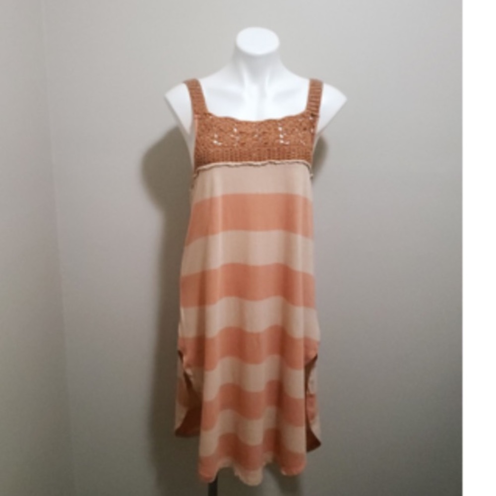 Free People "Luca Crochet Stripe Tunic" -NWT